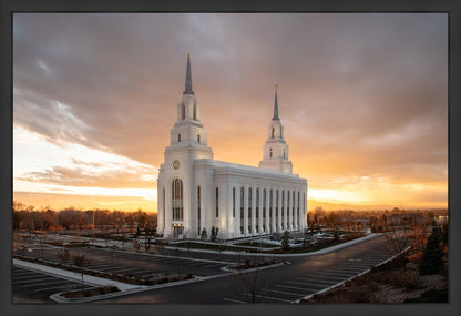 Layton Utah Golden Glow Sunset Large Wall Art