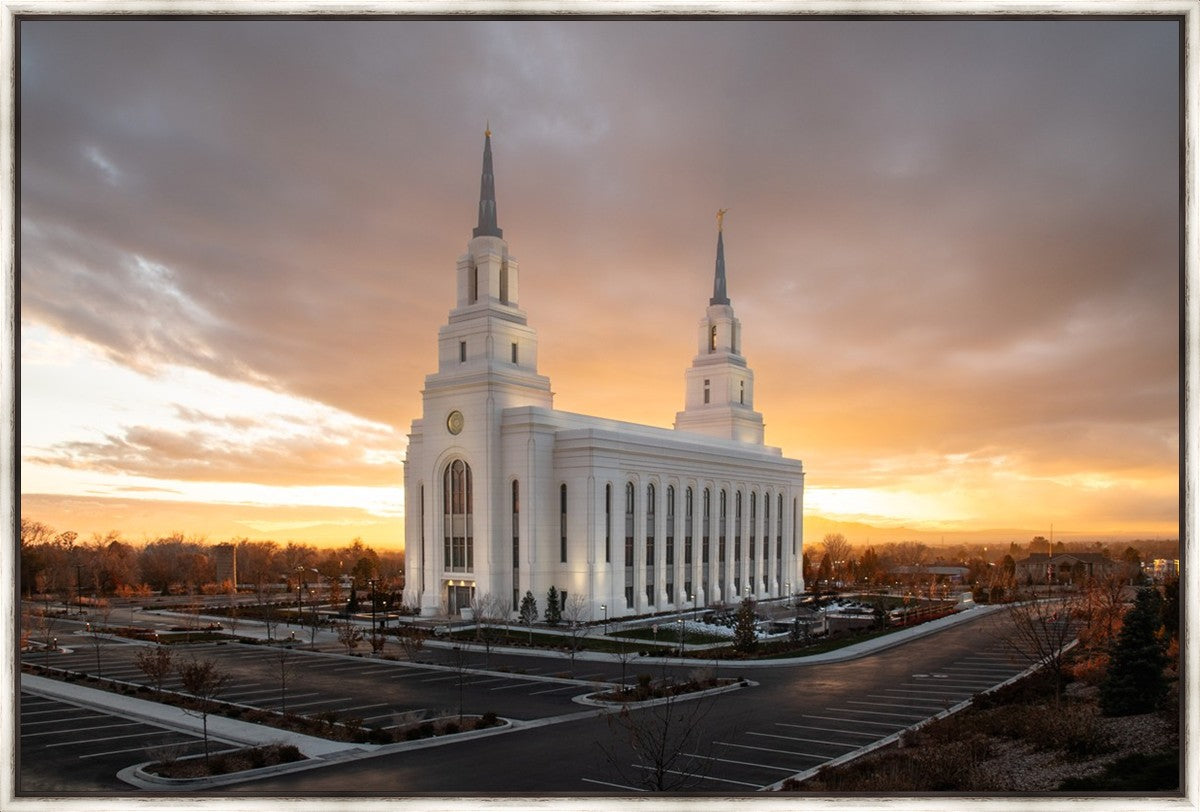 Layton Utah Golden Glow Sunset Large Wall Art