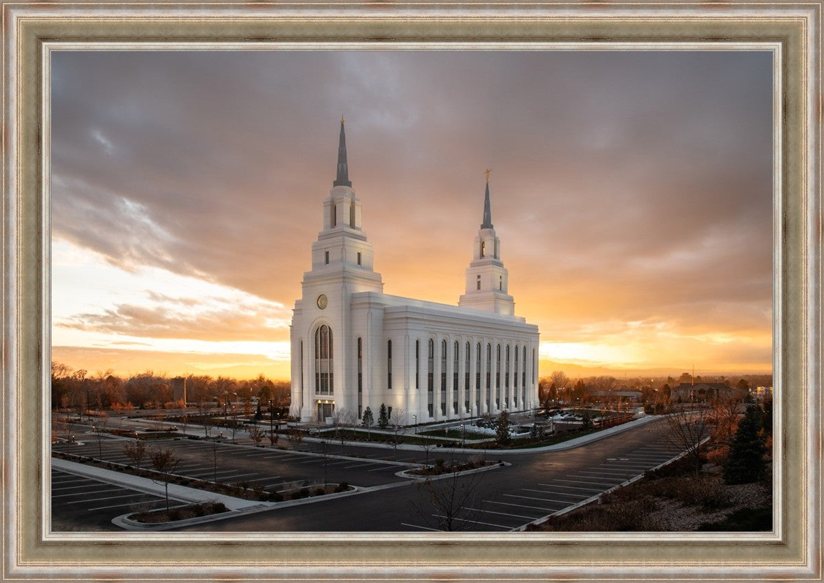Layton Utah Golden Glow Sunset Large Wall Art