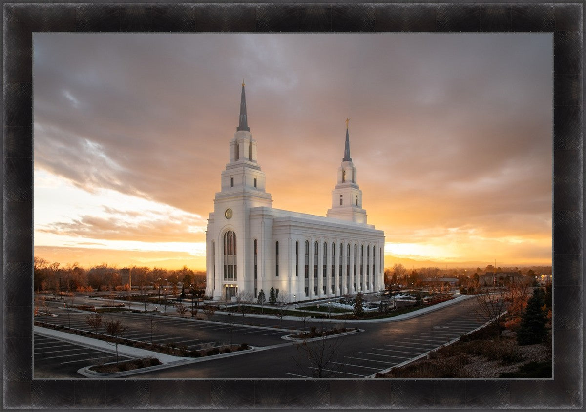 Layton Utah Golden Glow Sunset Large Wall Art
