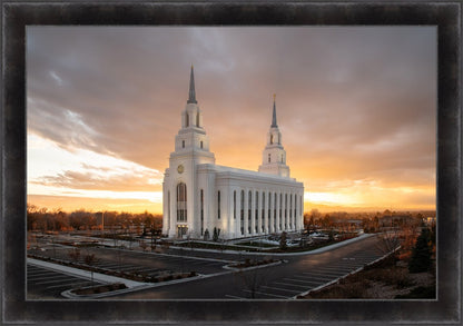 Layton Utah Golden Glow Sunset Large Wall Art