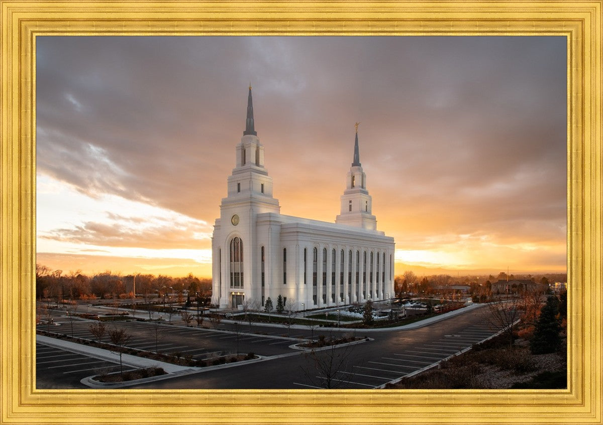 Layton Utah Golden Glow Sunset Large Wall Art