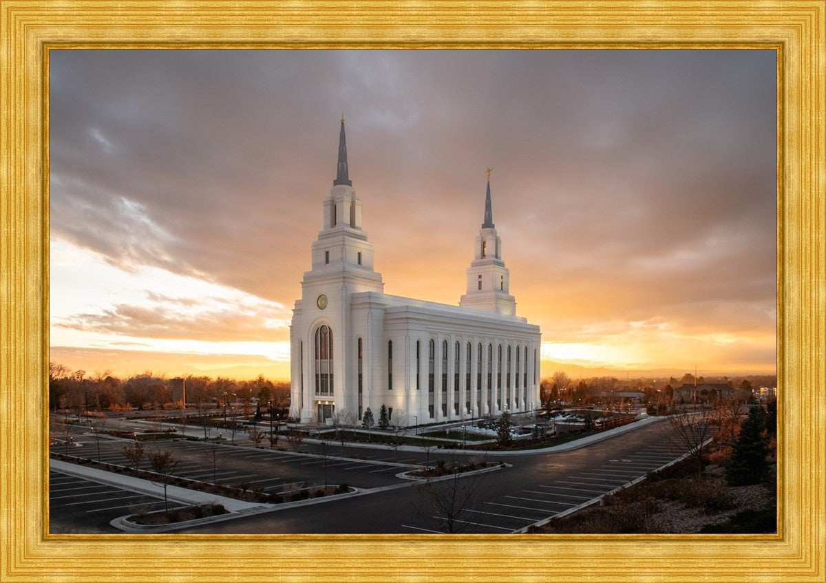 Layton Utah Golden Glow Sunset Large Wall Art