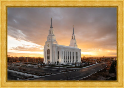 Layton Utah Golden Glow Sunset Large Wall Art
