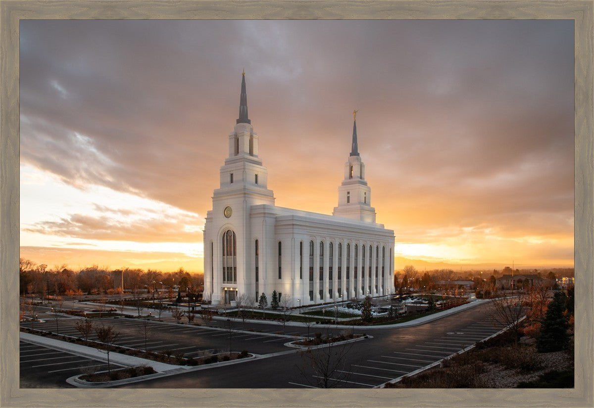 Layton Utah Golden Glow Sunset Large Wall Art