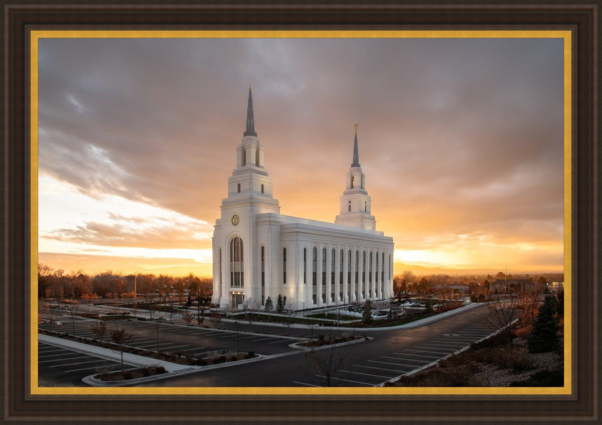 Layton Utah Golden Glow Sunset Large Wall Art