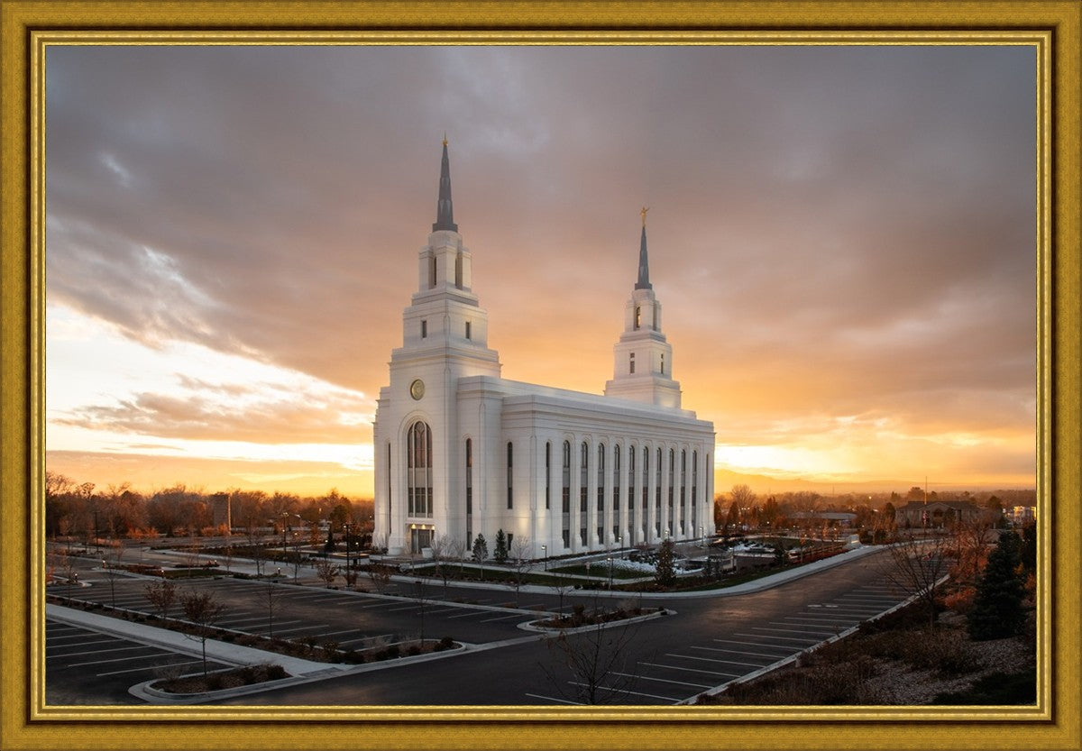 Layton Utah Golden Glow Sunset Large Wall Art