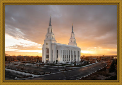 Layton Utah Golden Glow Sunset Large Wall Art