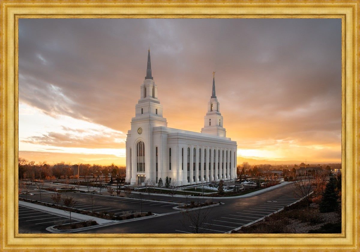 Layton Utah Golden Glow Sunset Large Wall Art