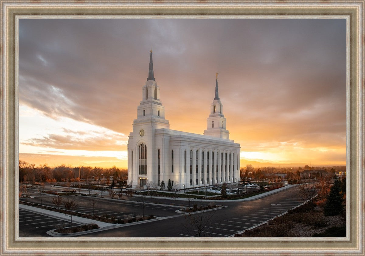 Layton Utah Golden Glow Sunset Large Wall Art