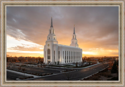 Layton Utah Golden Glow Sunset Large Wall Art