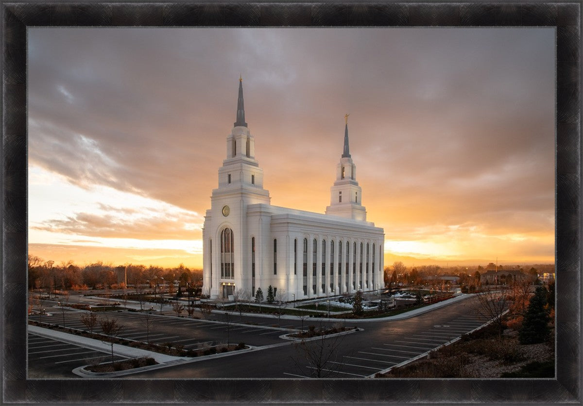 Layton Utah Golden Glow Sunset Large Wall Art