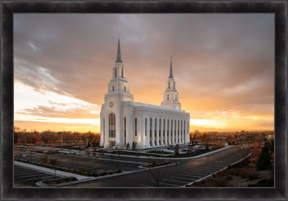 Layton Utah Golden Glow Sunset Large Wall Art