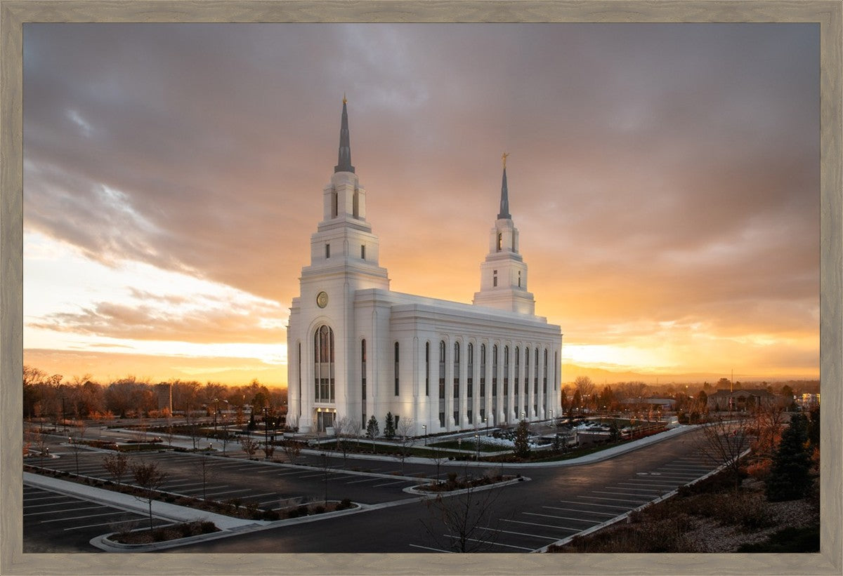 Layton Utah Golden Glow Sunset Large Wall Art
