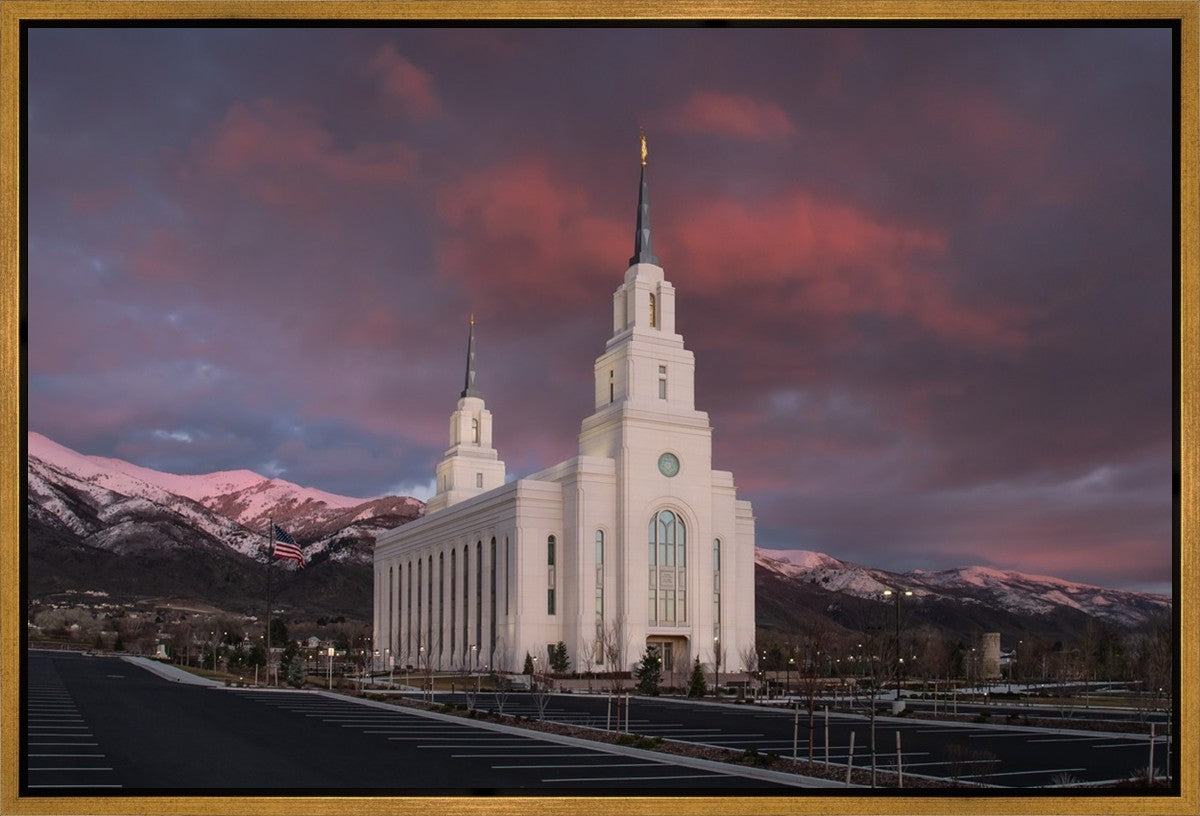 Layton Utah Pink Winter Sunset  Gallery Wrap