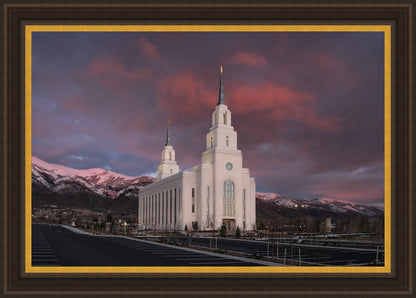 Layton Utah Pink Winter Sunset  Large Wall Art