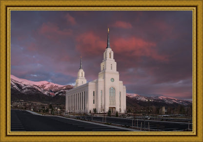 Layton Utah Pink Winter Sunset  Large Wall Art