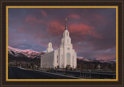 Layton Utah Pink Winter Sunset  Large Wall Art