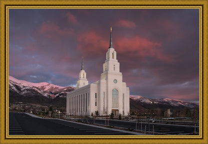 Layton Utah Pink Winter Sunset  Large Wall Art