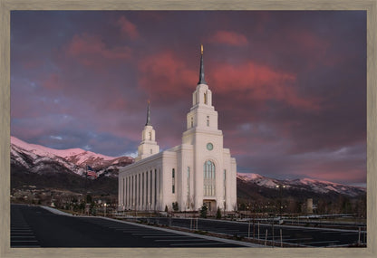 Layton Utah Pink Winter Sunset  Large Wall Art