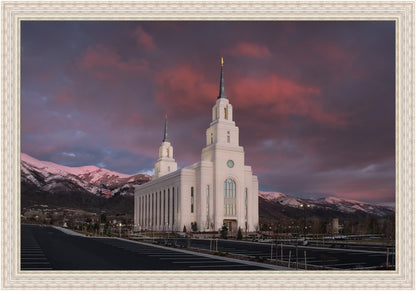 Layton Utah Pink Winter Sunset  Large Wall Art