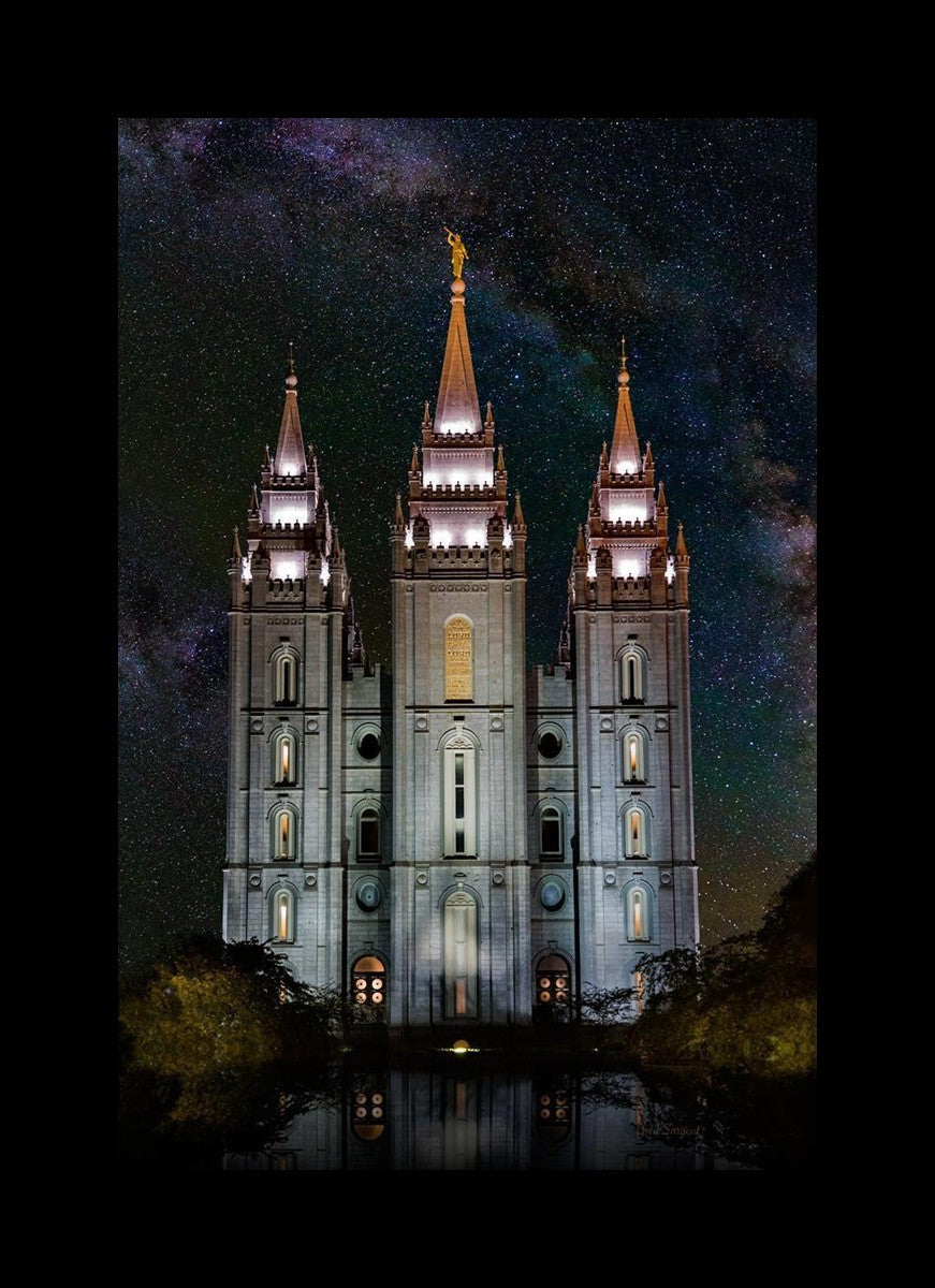 Salt Lake Temple Milky Way Vertical