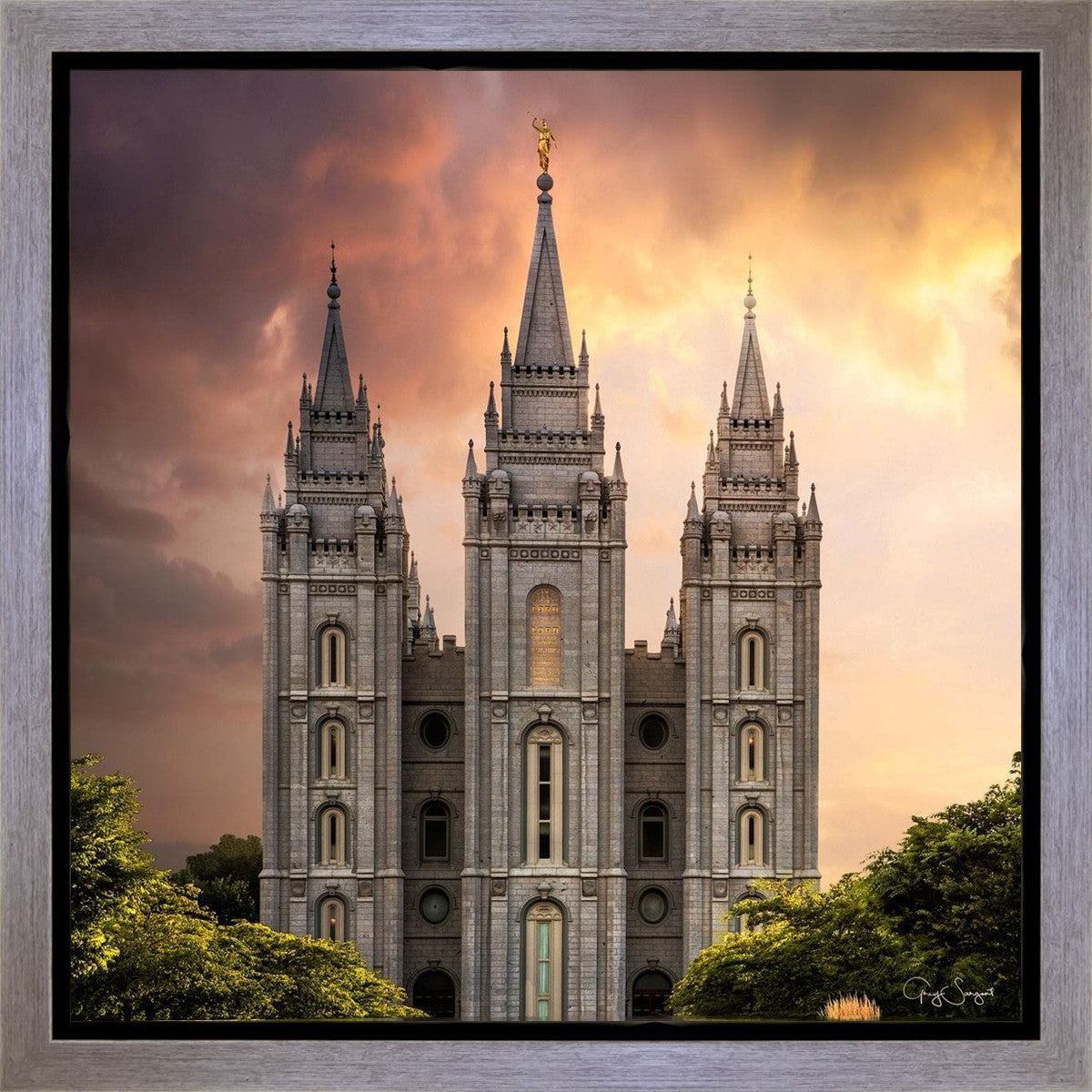 Salt Lake Temple Through the Clouds