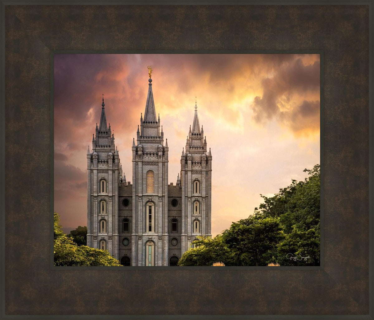 Salt Lake Temple Through the Clouds