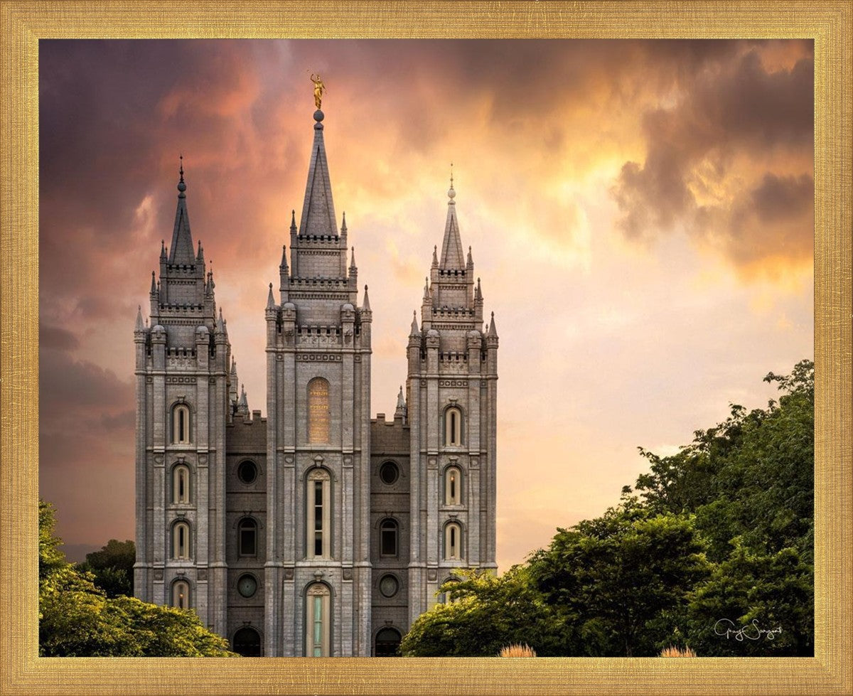 Salt Lake Temple Through the Clouds