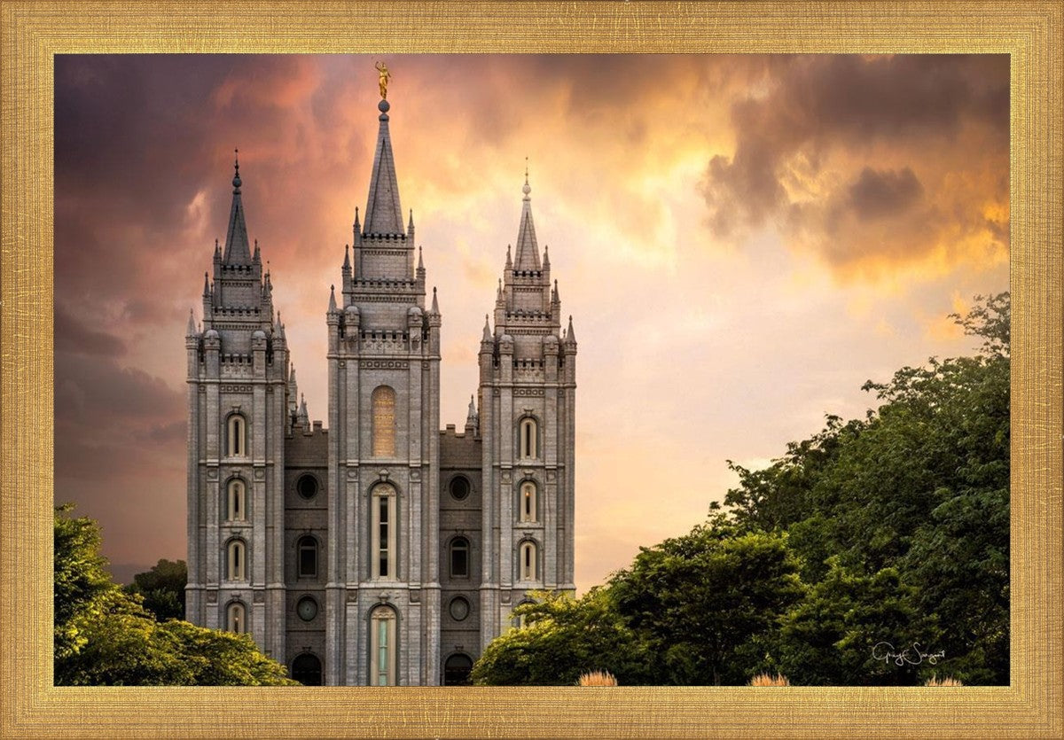 Salt Lake Temple Through the Clouds
