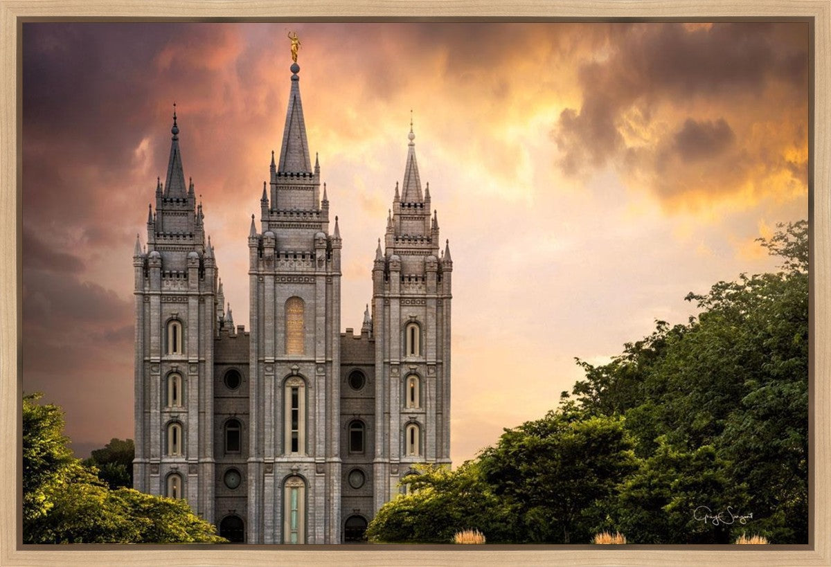 Salt Lake Temple Through the Clouds