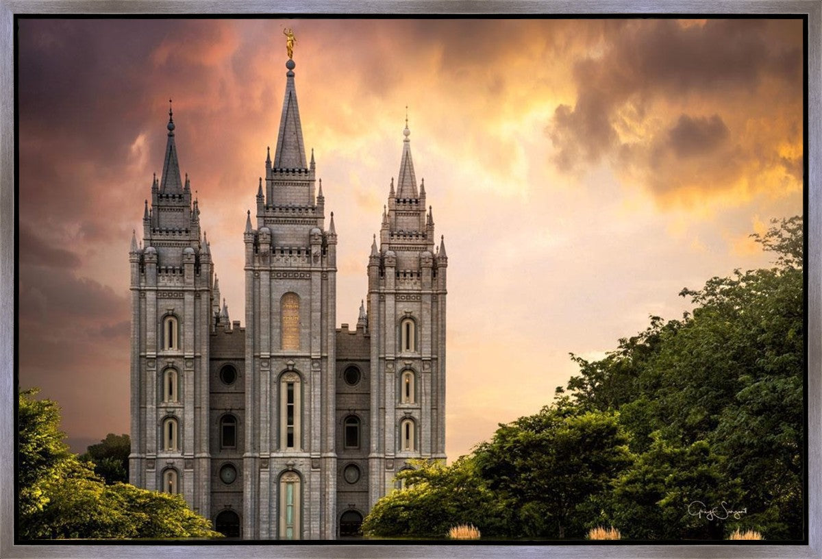 Salt Lake Temple Through the Clouds