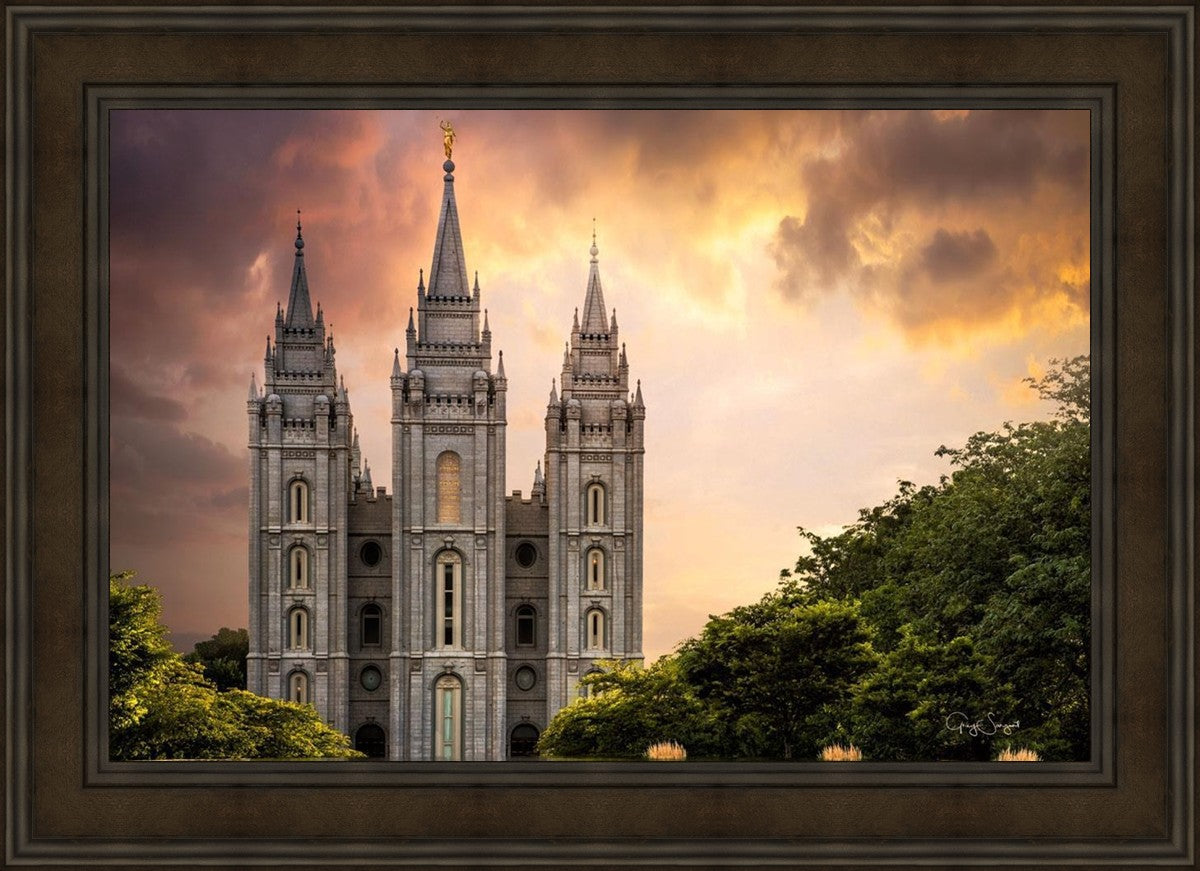 Salt Lake Temple Through the Clouds