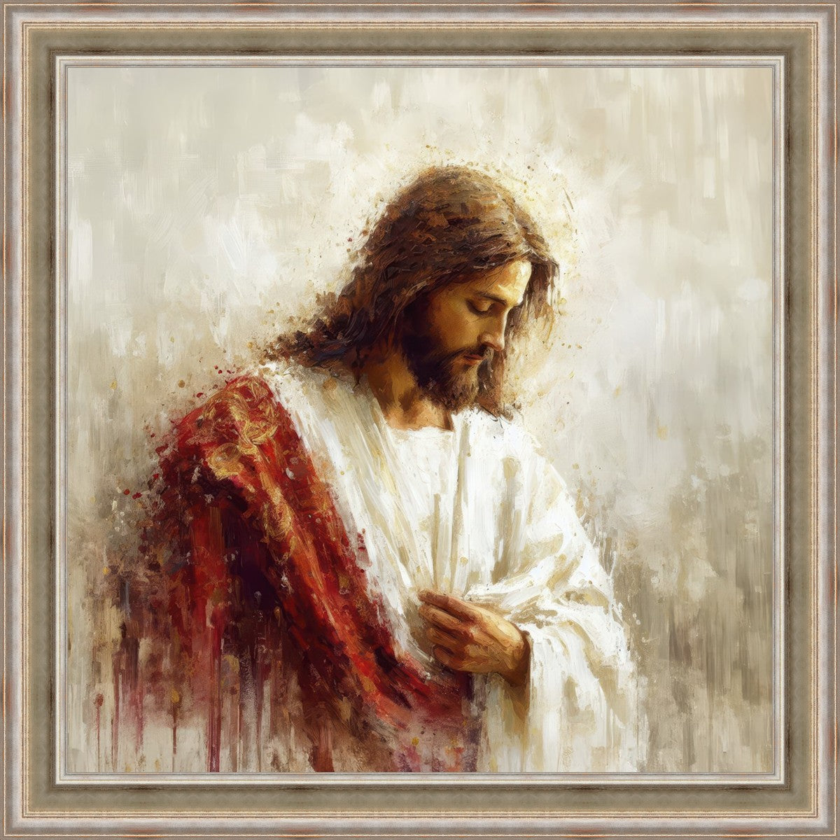 Christ in Red Robes Large Wall Art