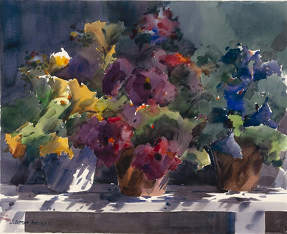 Three Flower Pots Original Artwork