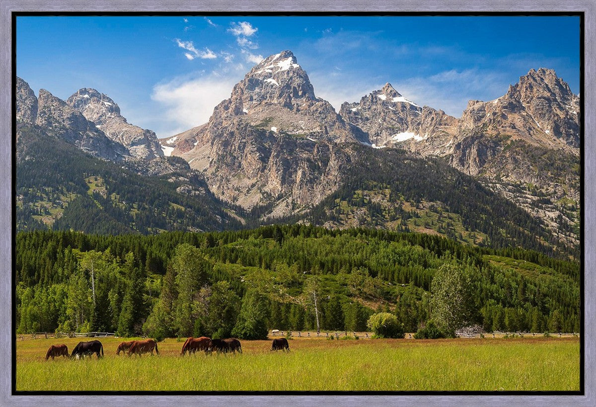 Panorama of Grand Teton Mountain Range, Wyoming