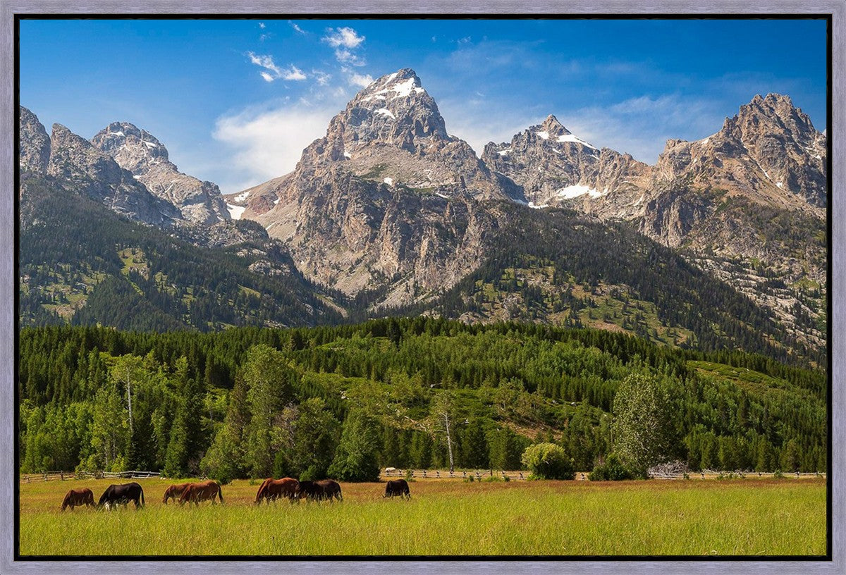 Panorama of Grand Teton Mountain Range, Wyoming