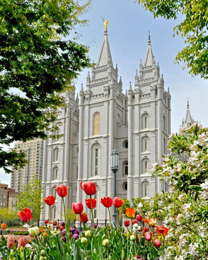 Salt Lake City Temple June - God Is the Gardner Gallery Wrap