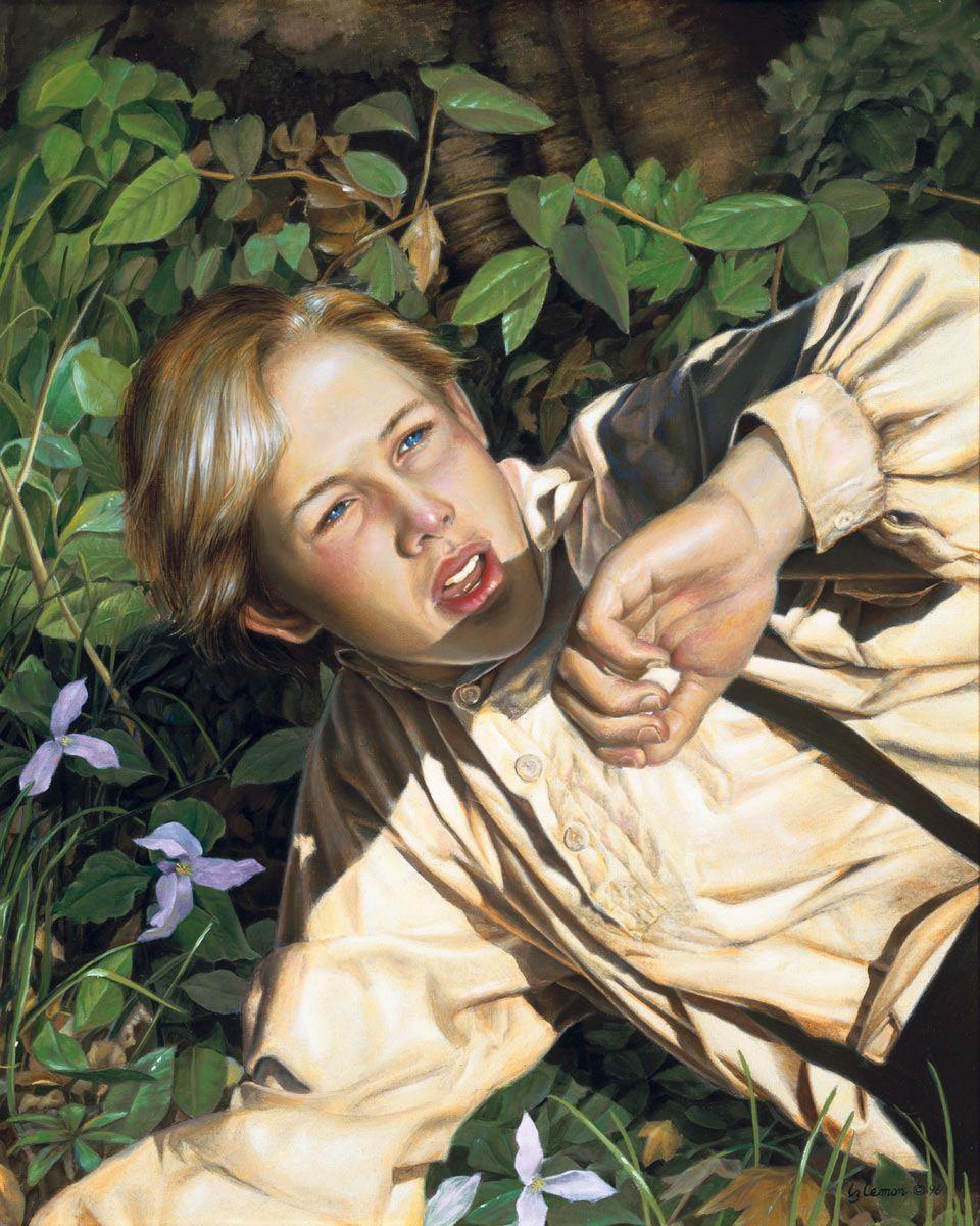 first vision by liz lemon swindle 14 year-old joseph smith looking
