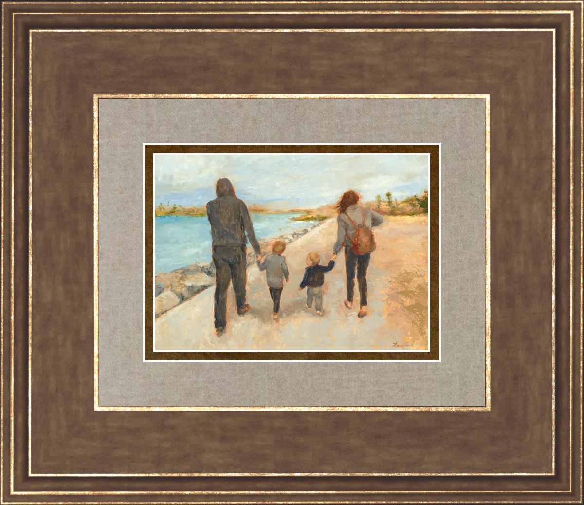 Family Walk On The Beach
