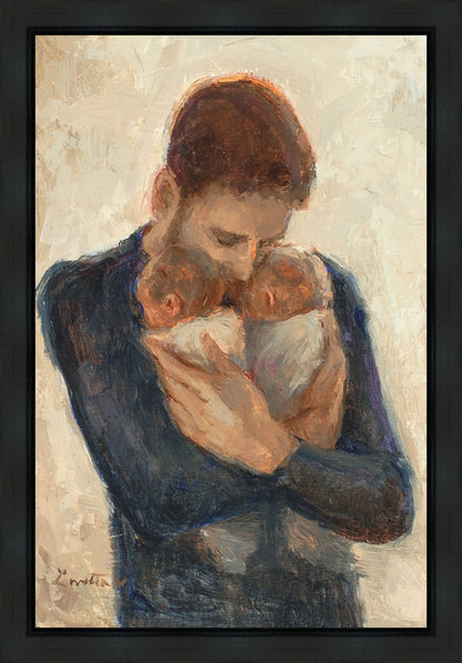 Father With Twins Gallery Wrap