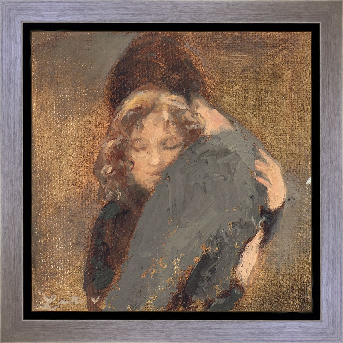 Hug by Lovetta Reyes Cairo featuring couple hugging on brown