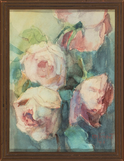 Red Roses Watercolor on Paper Original Artwork