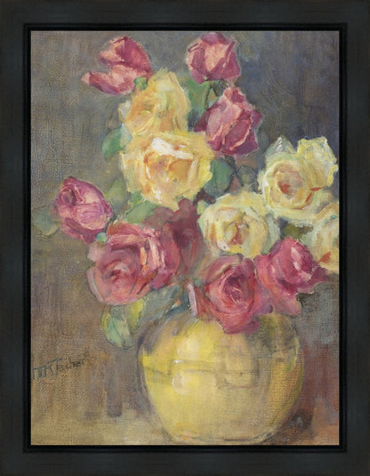 Red and Yellow Roses in a Vase Gallery Wrap