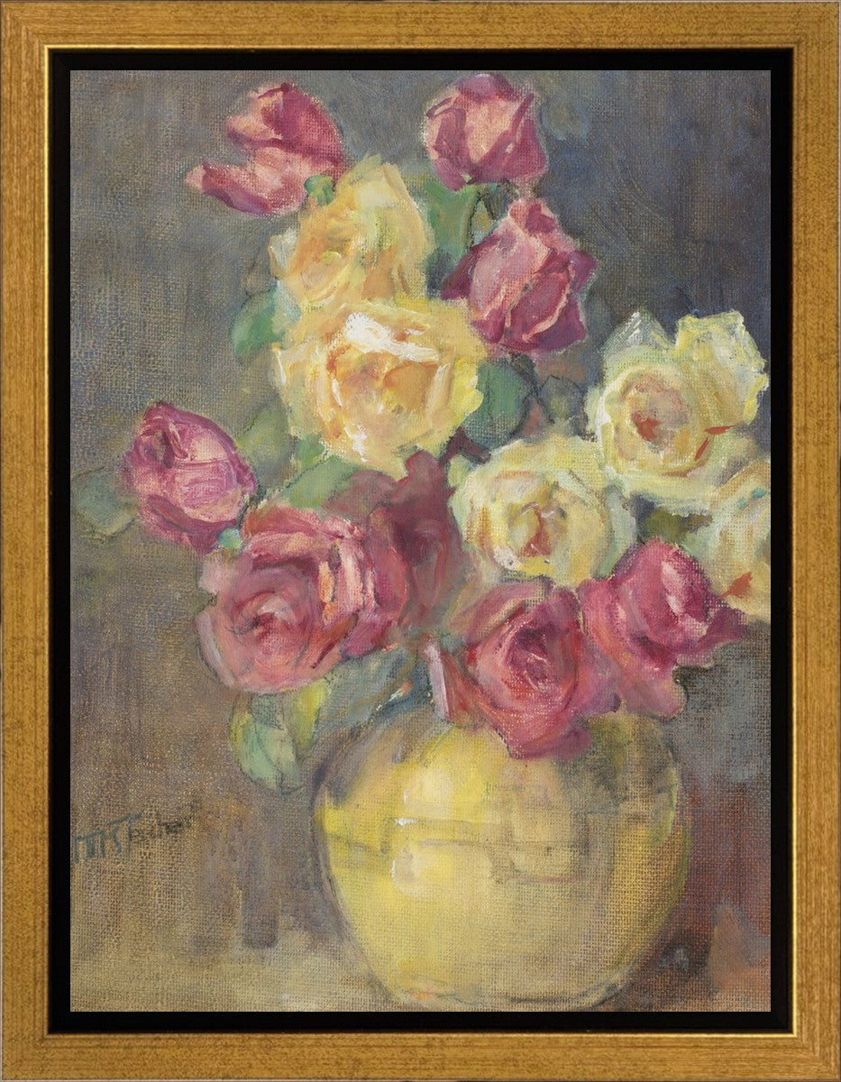 Red and Yellow Roses in a Vase Gallery Wrap