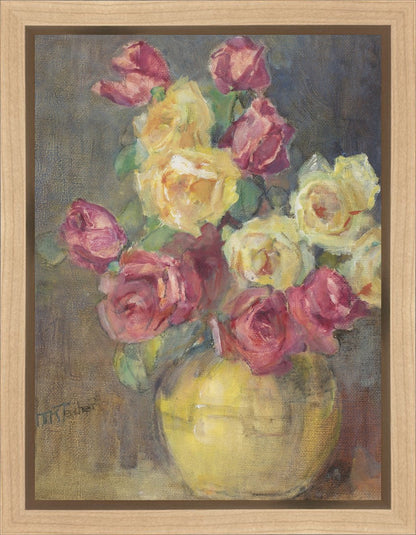 Red and Yellow Roses in a Vase Gallery Wrap