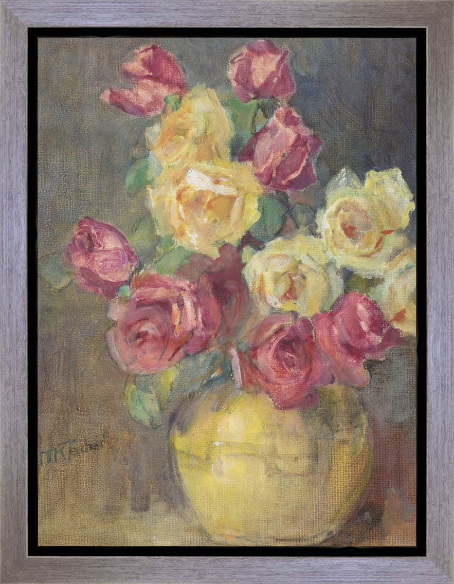 Red and Yellow Roses in a Vase Gallery Wrap