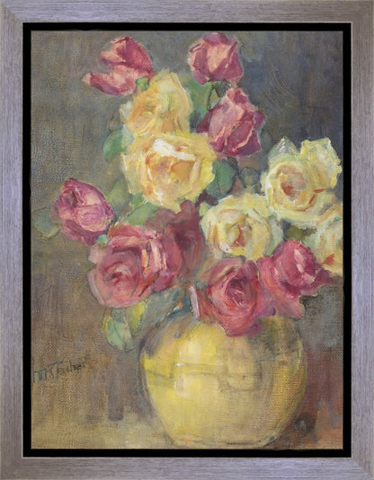 Red and Yellow Roses in a Vase Gallery Wrap