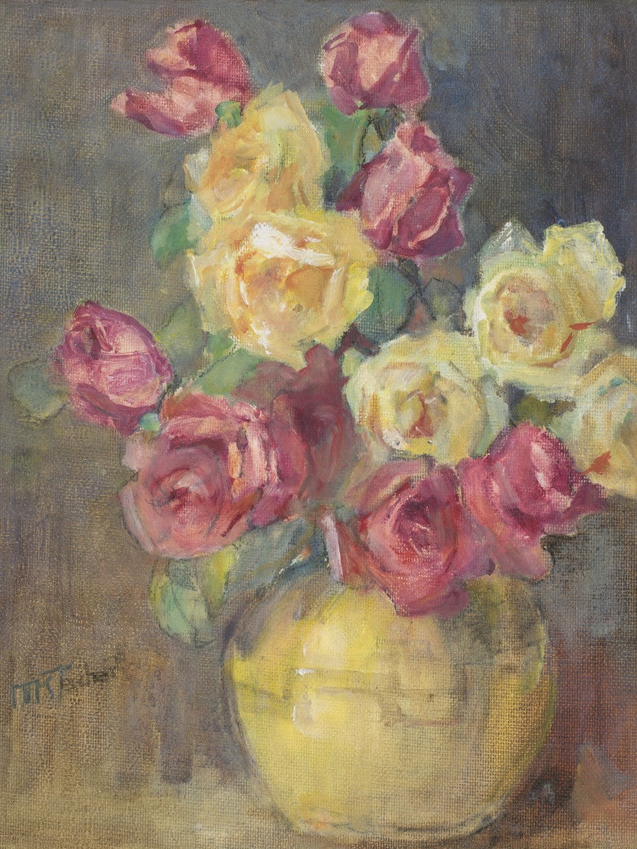 Red and Yellow Roses in a Vase Gallery Wrap
