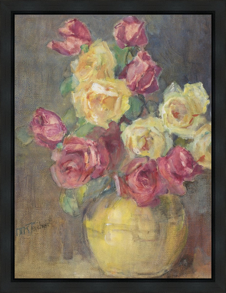 Red and Yellow Roses in a Vase Gallery Wrap